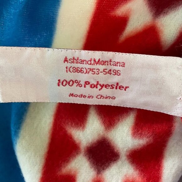 St Lebre Indian School Throw Blanket Native Southwestern u Blue Red - Picture 5 of 5